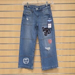 Limited Too Blue Straight Leg Jeans with Patch Details